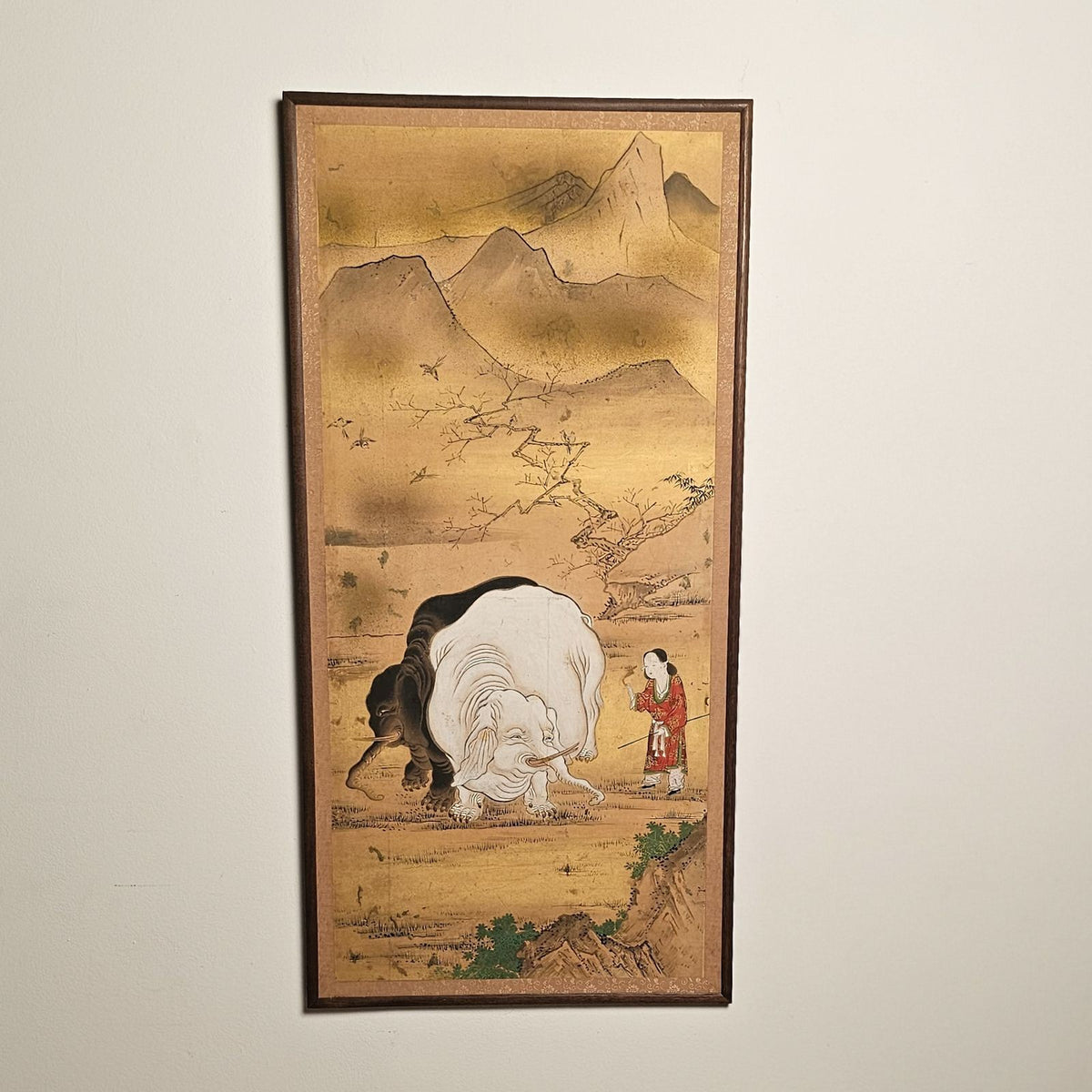 Framed Japanese Oshi-E Textile Art Meiji Period from a Large Set in 2023