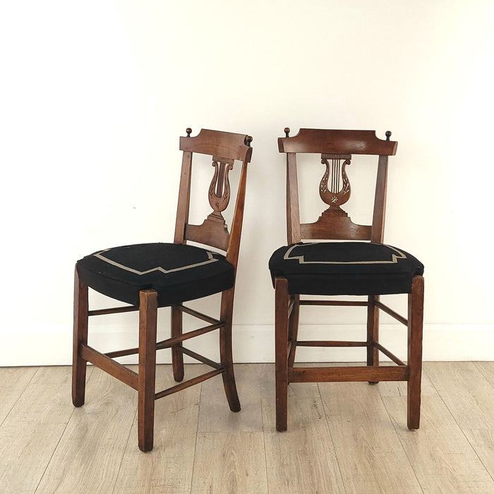 Pair of French Upholstered and Carved Side Chairs
