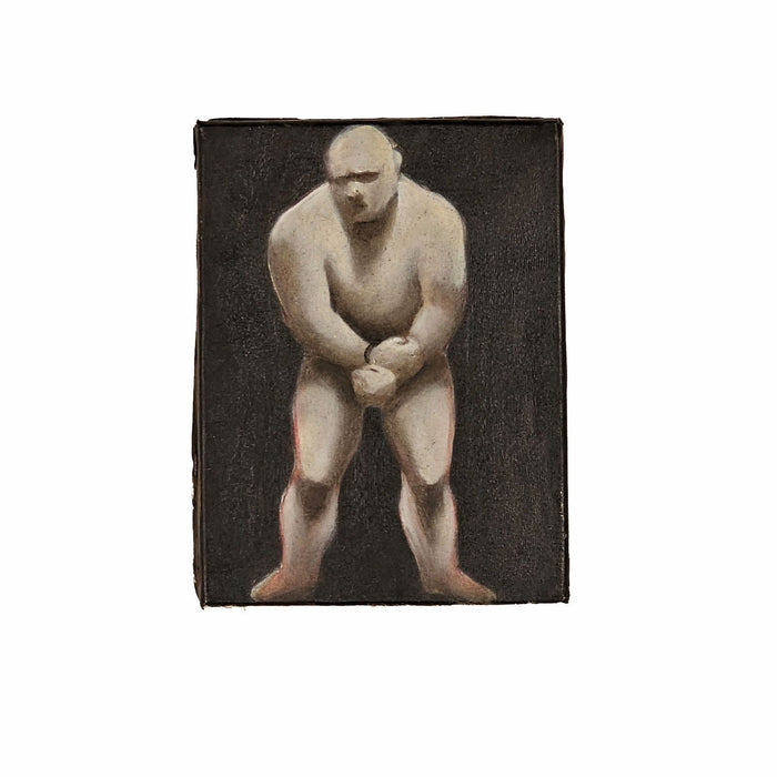 Small Contemporary Painting of Restrained Man