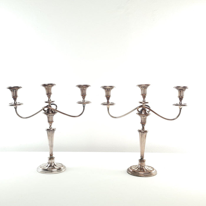 Pair of English Georgian Sheffield Plate Candelabras, circa 1790