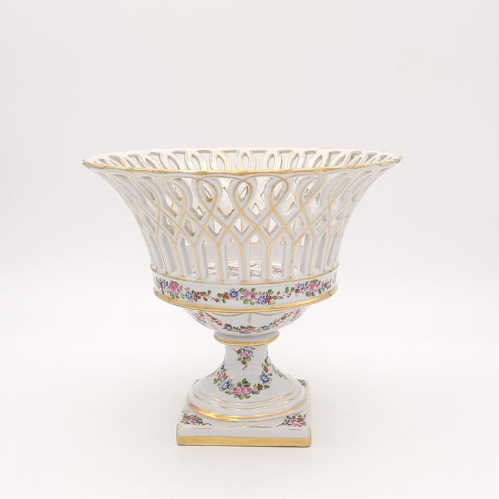 Vintage German Reticulated Footed Bowl, circa 1920