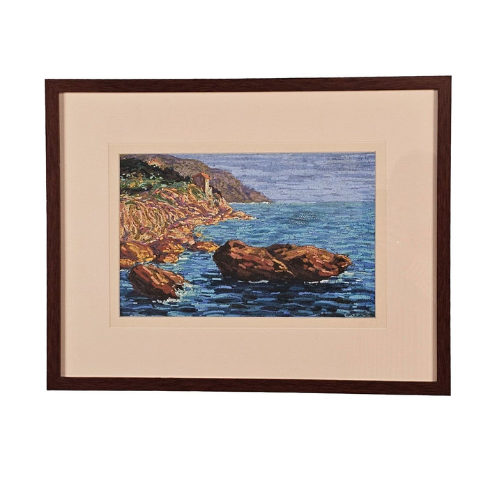 Watercolor Seascape, Italy circa 1920