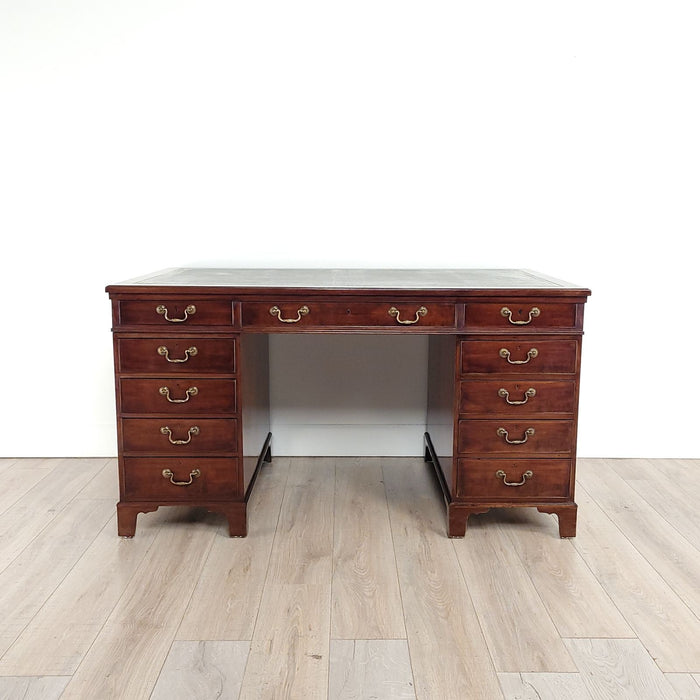 Edwardian English Mahogany Partners Desk