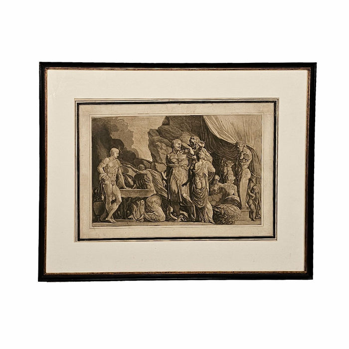 Engraving of an Ancient Scene, Italy circa 1820