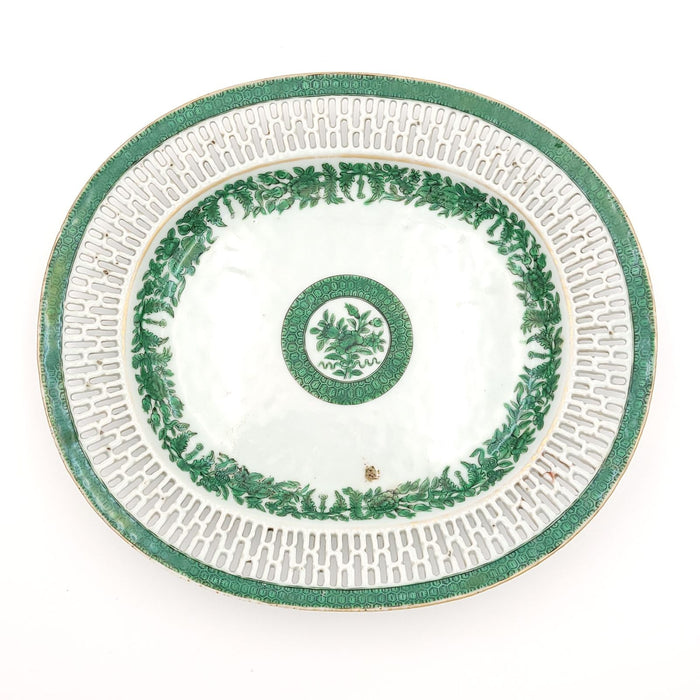 Green Fitzhugh Reticulated Plate, China circa 1800