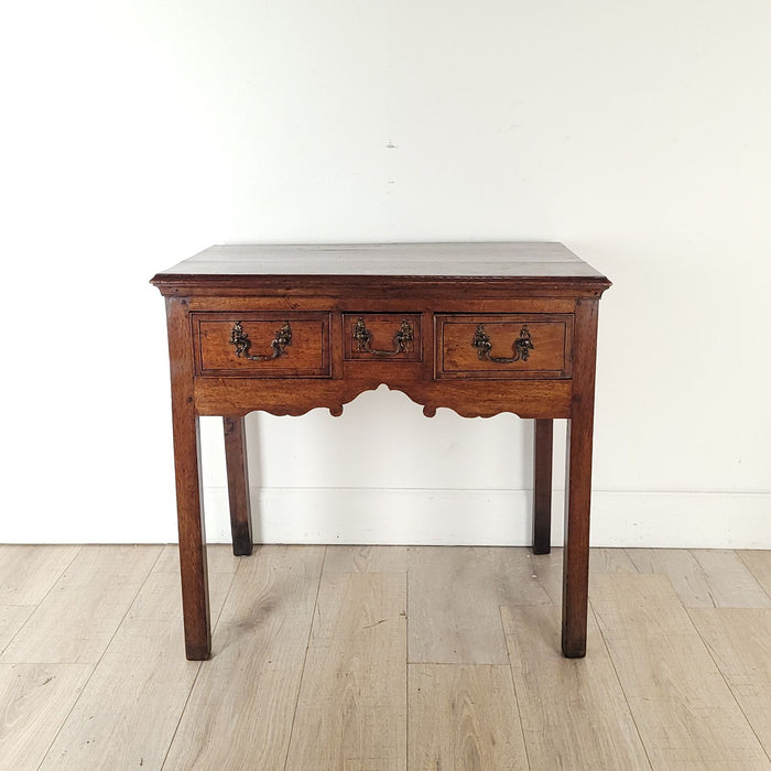 English Georgian Provincial Oak Side Table or Lowboy, circa 1800