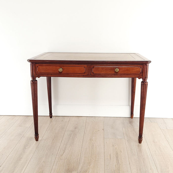 French Mahogany Leather Top Writing Table, circa 1890