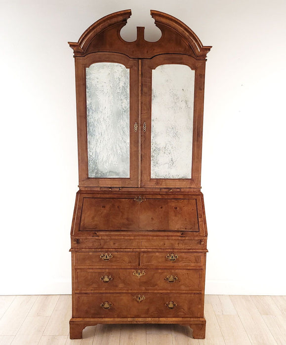 Queen Anne Walnut Secretary Bookcase, England, circa 1720 and later. Restored