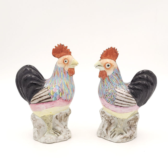 Pair of Chinese Export Roosters, circa 1900