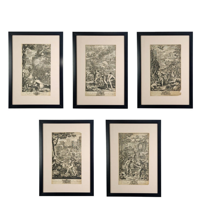 Group of Five Engravings from Ovid's Metamorphoses, England, 1717