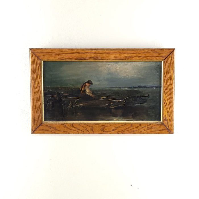 Painting of Girl in Boat, circa 1880