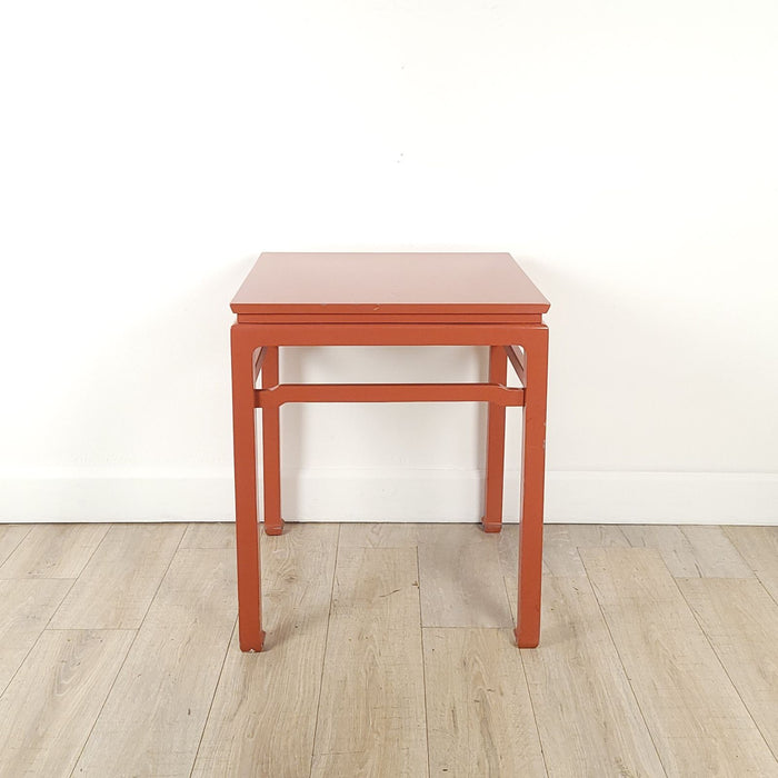 Mid-Century Orange Lacquered Table in the Chinese Taste