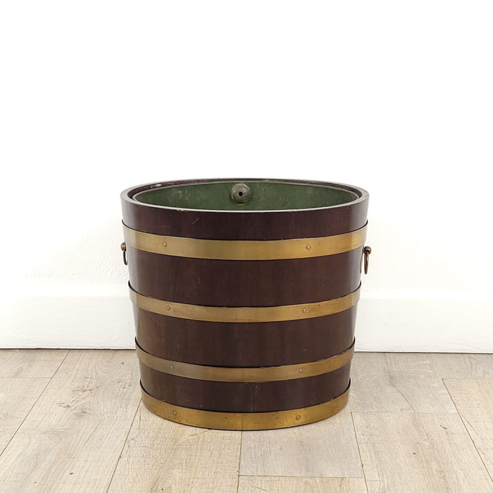 Edwardian Mahogany Oval Peat Bucket, England circa 1910