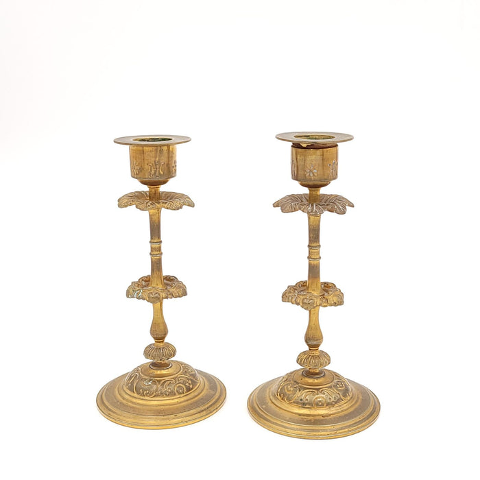 Pair of 19th Century French Gilt Bronze Candlesticks