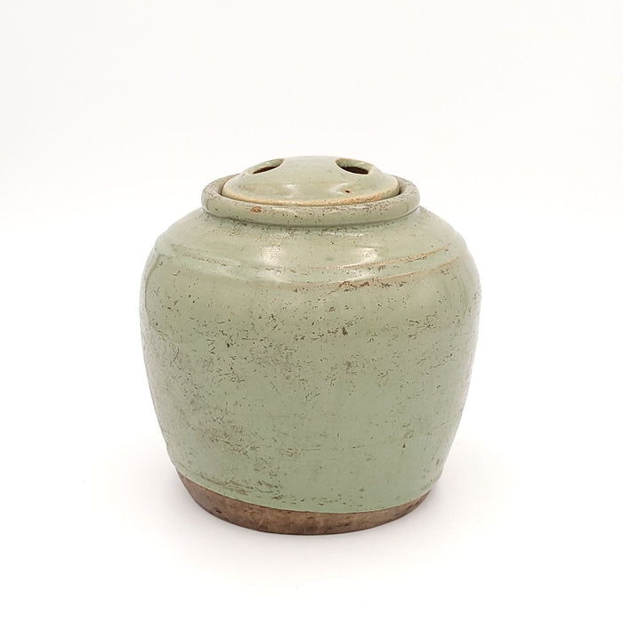 Provincial Chinese Longquan Celadon Covered Jar, Ming Dynasty