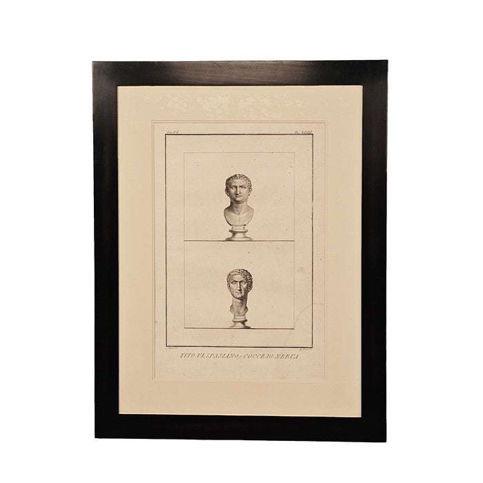 Engraving of Roman Emperor Busts, Italy circa 1800