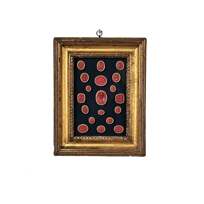 Collection of Red and Gilt Classical Intaglios, Italy circa 1800