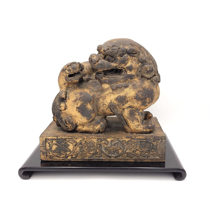 Republic Period Gilt and Lacquered Foo Dog, China circa 1900