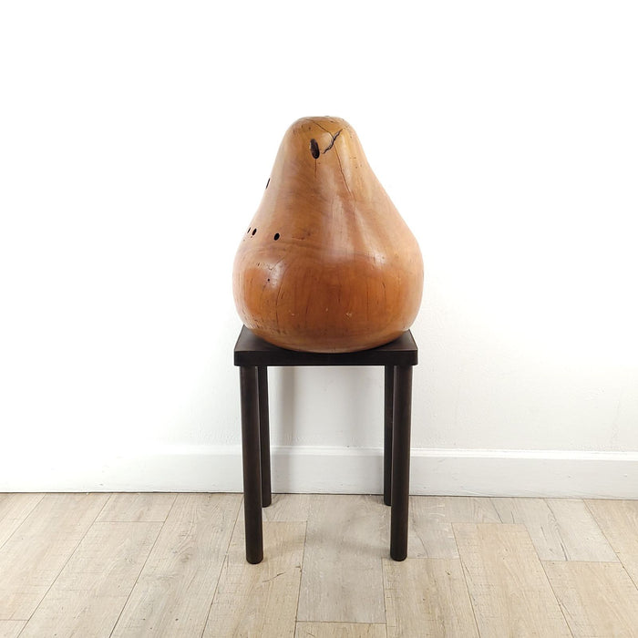 Treen Carving of a Pear in Pear Wood on Custom Stand