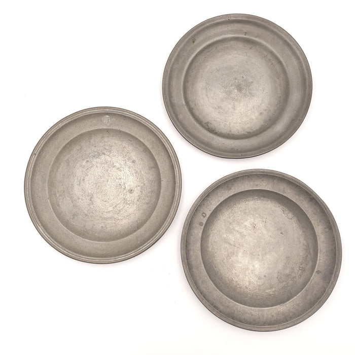 Set of Three Pewter Plates, France, circa 1740 or earlier