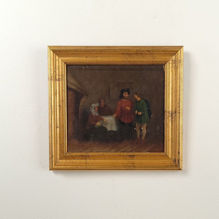 Oil on Board Rustic Genre Scene, Holland, 18th century