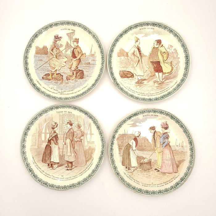 Set of Four French Faïence Plates, circa 1900