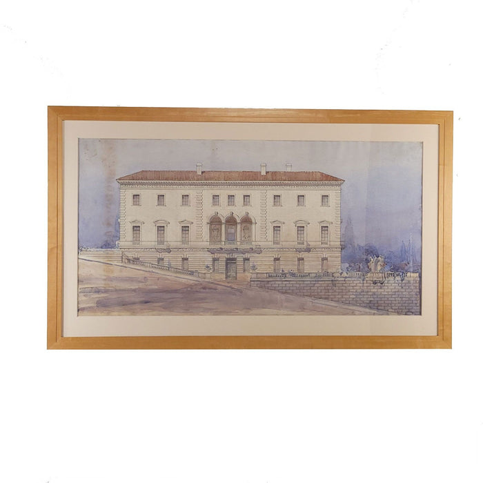 Watercolor of an Italian Villa, Italy circa 1980