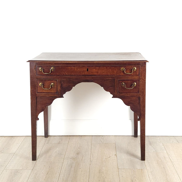 Provincial Georgian Oak and Mahogany Lowboy, England circa 1800