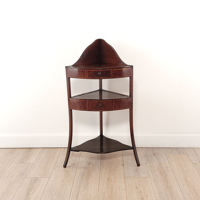 Bowfront Georgian Mahogany Corner Stand, circa 1800