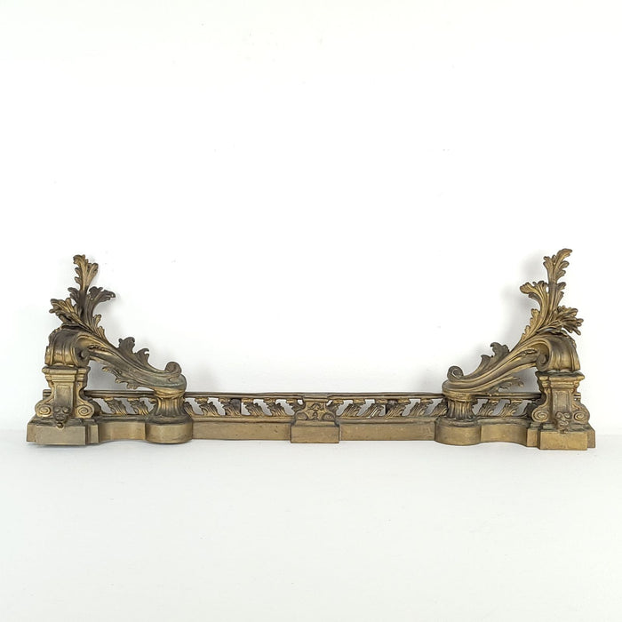 Louis XV Gilt Brass Fireplace Guard or Chenet