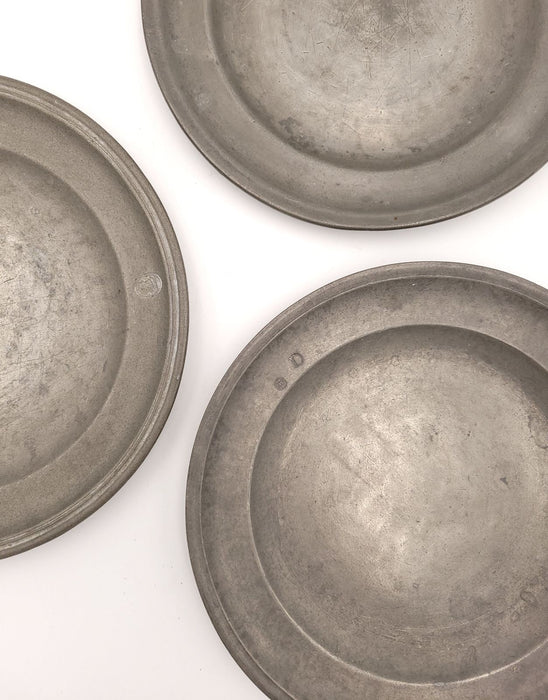 Set of Three Pewter Plates, France, circa 1740 or earlier