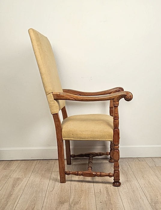 French Baroque Walnut Armchair, circa 1700