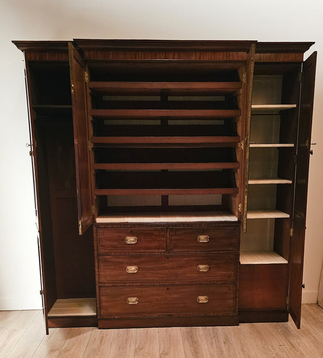 George III Period Mahogany Double Linen Press, England circa 1800