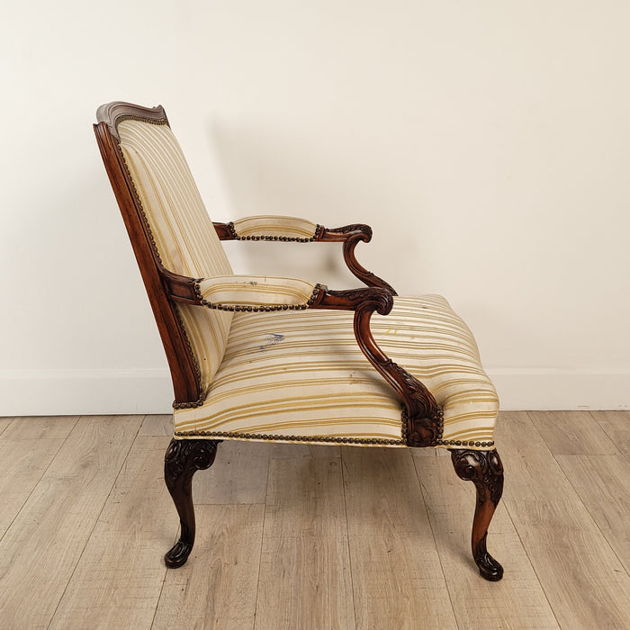 French Open Armchair in the Louis XIV Style, 19th Century