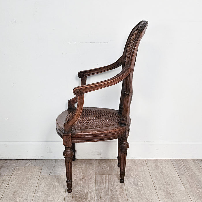 Pair of Louis XVI Walnut Chairs without Cushions, Italy circa 1790. Three pairs available.