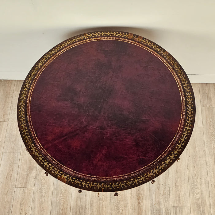 Regency Drum Table in Mahogany and Rosewood, England circa 1815