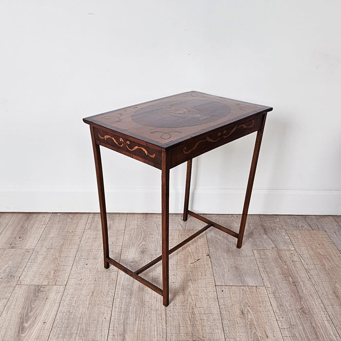 Neoclassical Dutch Side Table Inlaid with Mixed Woods, circa 1840