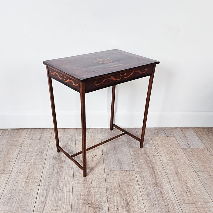 Neoclassical Dutch Side Table Inlaid with Mixed Woods, circa 1840