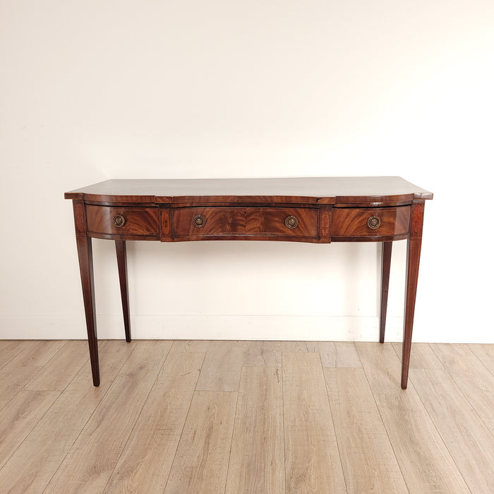 George III Three-Drawer Mahogany Oxbow Server, circa 1790