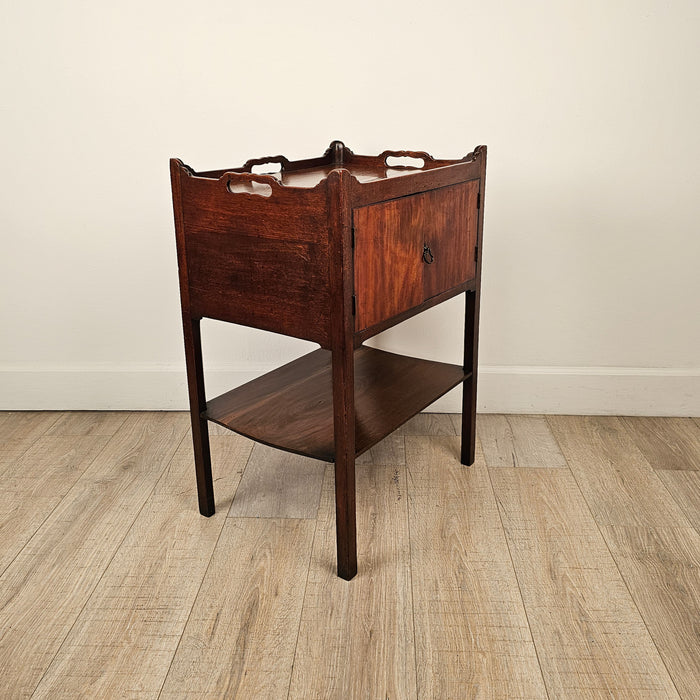 George III Period Mahogany Tray Top Commode, England circa 1790