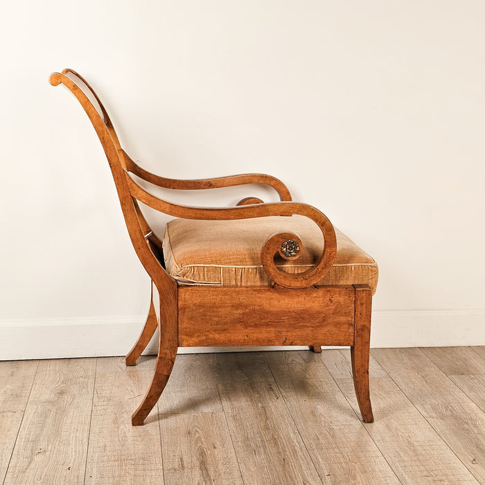 Pair of Large Satin Birch Biedermeier Chairs, circa 1820