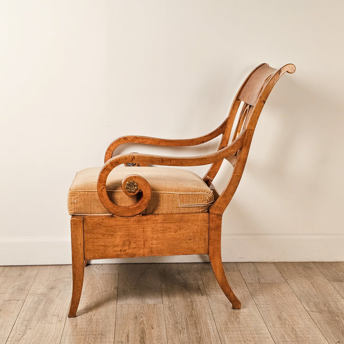 Pair of Large Satin Birch Biedermeier Chairs, circa 1820