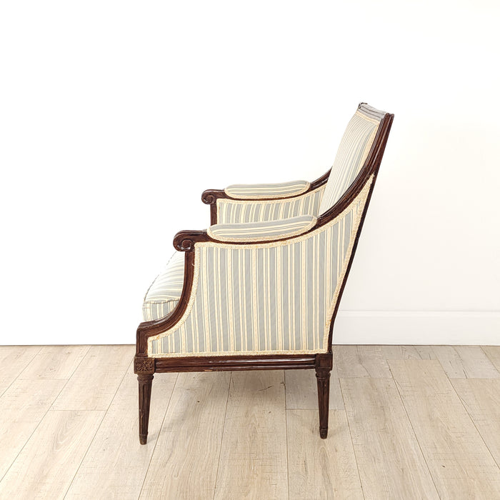 Louis XVI Style Walnut Upholstered Armchair, France circa 1870