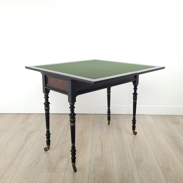 Victorian English Amboyna & Elm Folding Game Table, circa 1870