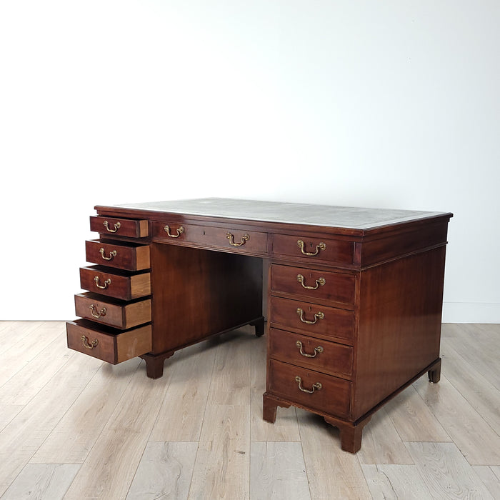 Edwardian English Mahogany Partners Desk