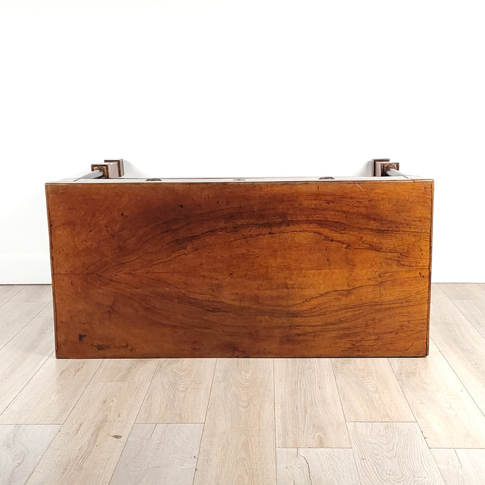 Provincial Walnut Neoclassical Commode with ebonized columns with elegant tall legs. Northern Italy circa 1810