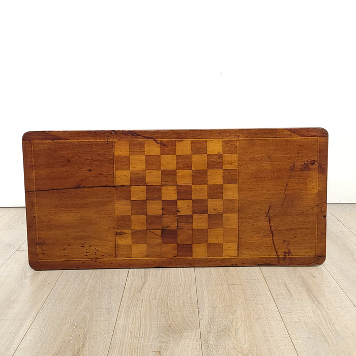 Victorian Sofa/Game Table in Walnut with Inlaid Game Board, England circa 1860