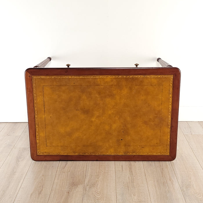 French Mahogany Leather Top Writing Table, circa 1890