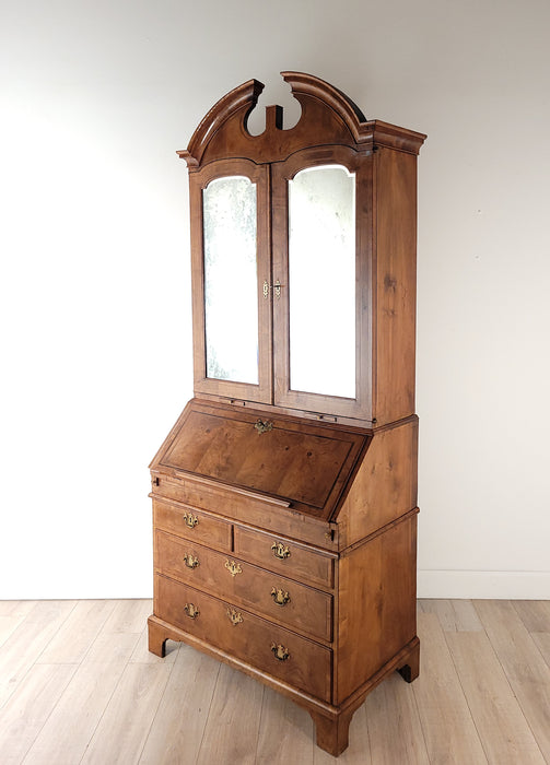 Queen Anne Walnut Secretary Bookcase, England, circa 1720 and later. Restored