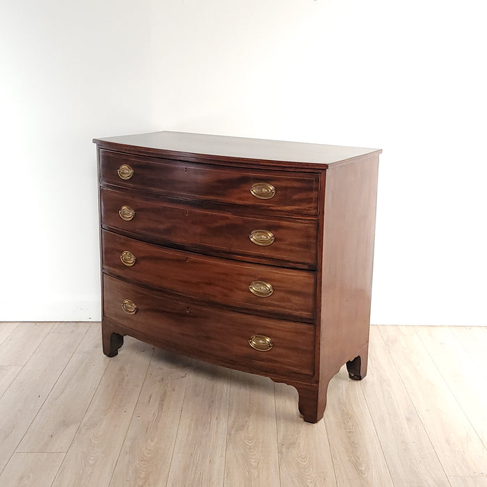 English George III Mahogany Bow Front Chest, circa 1810